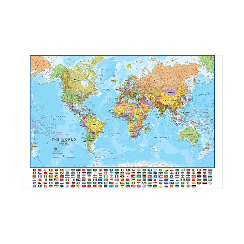 150x100cm World Map Wall Art Poster