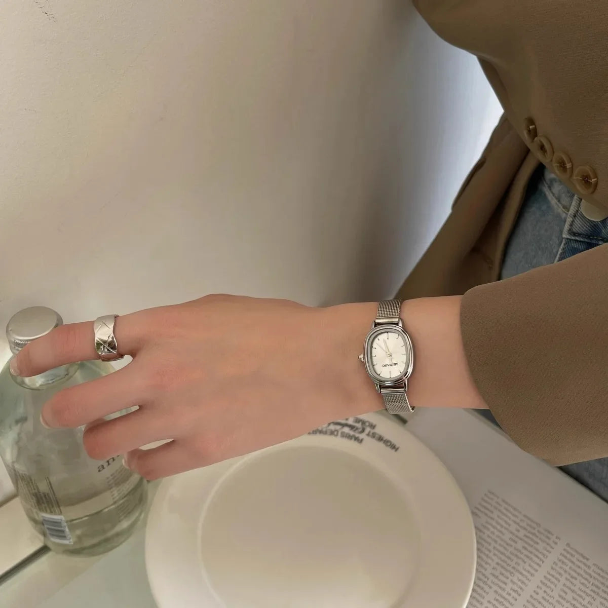 Small Oval Dial Green Watch