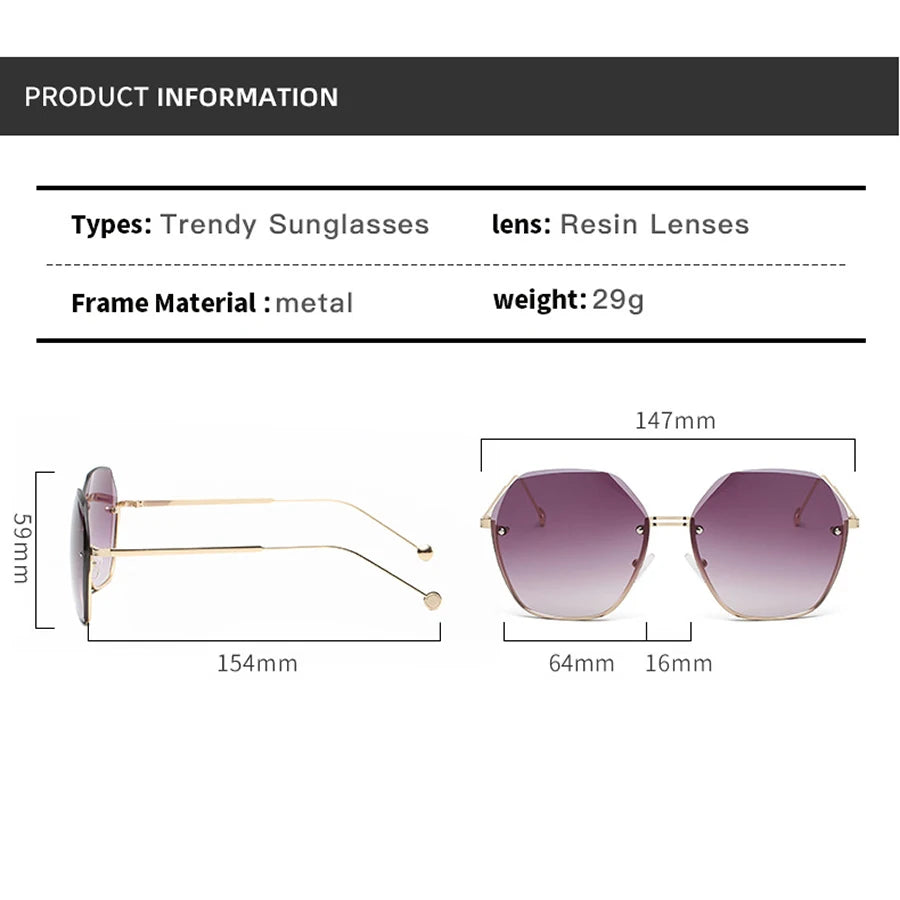 2025 Fashion Polygonal Metal Sunglasses