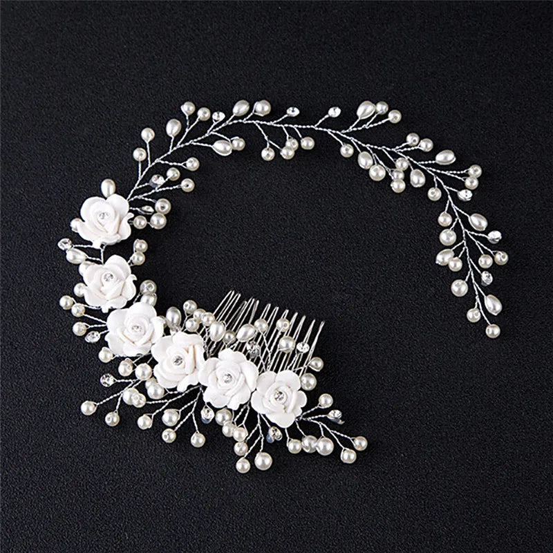Pearl Flower Wedding Hair Comb – Elegant Bridal Accessory