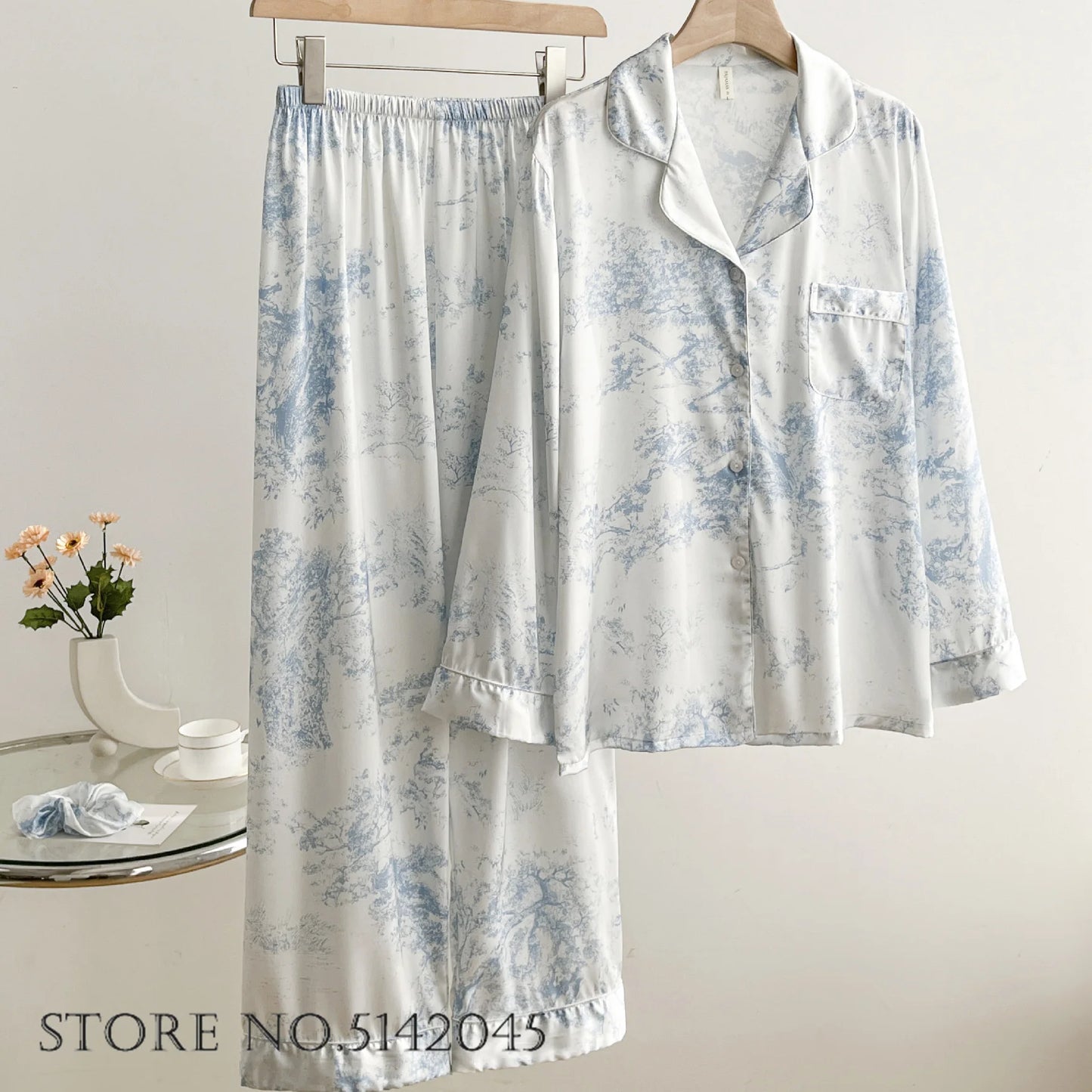 Women’s Floral Satin Pajama Set