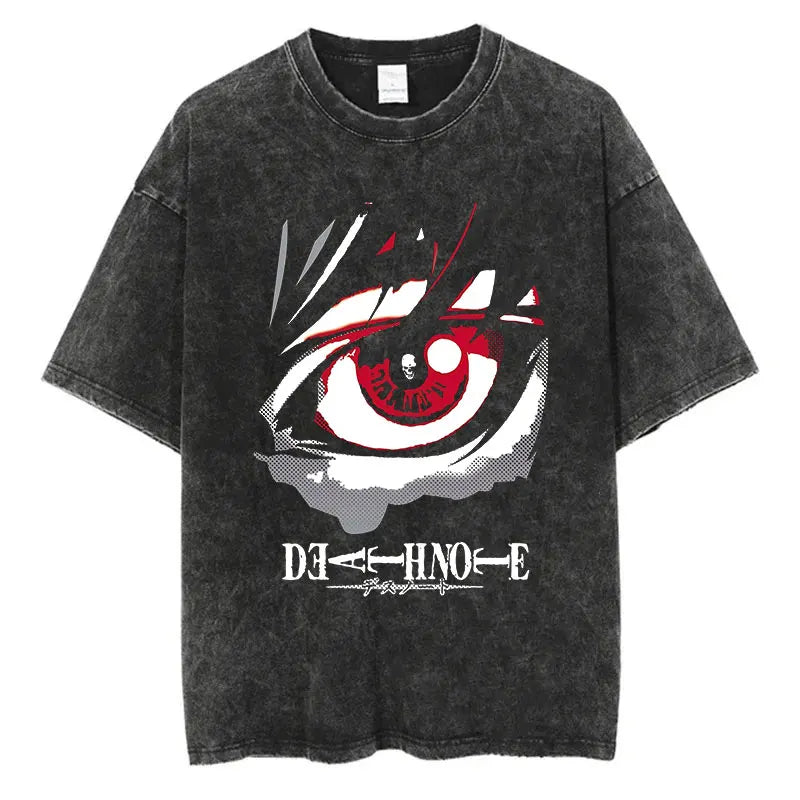 Harajuku Vintage Washed Death Note T-Shirt