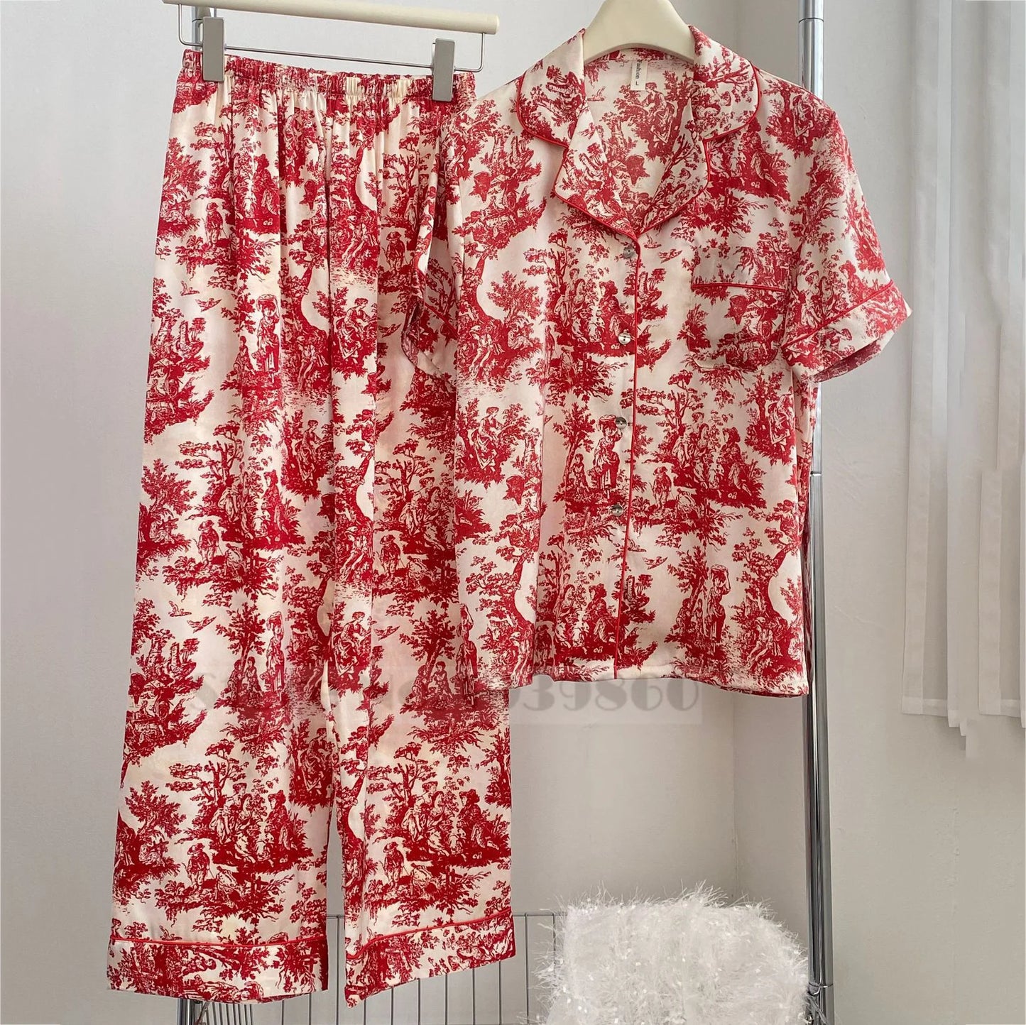 Women’s Floral Satin Pajama Set