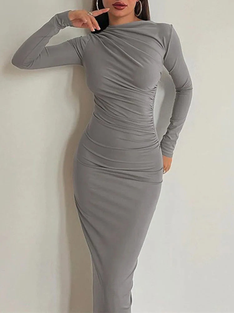Elegant Black Bodycon Maxi Dress – Sophisticated Evening Wear
