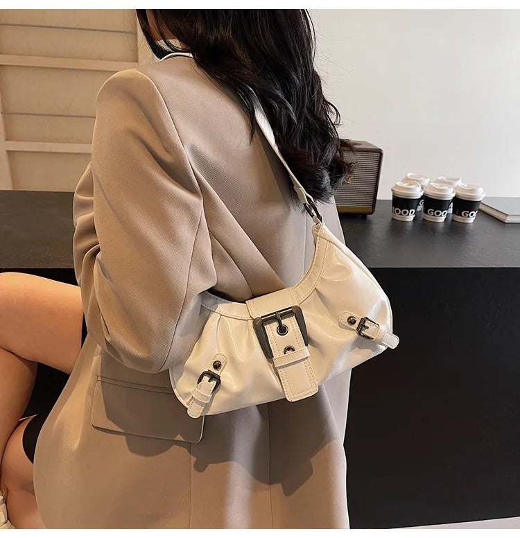 Y2K Retro Pleated Hobo Shoulder Bag for Women