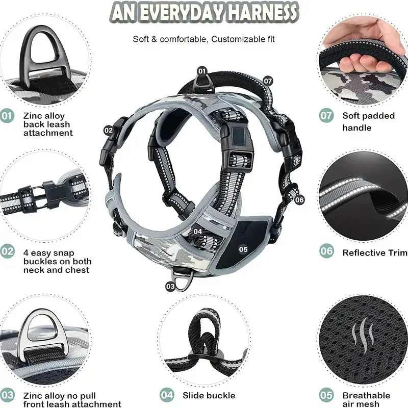 Easy Walking Reflective No-Pull Dog Harness with Handle
