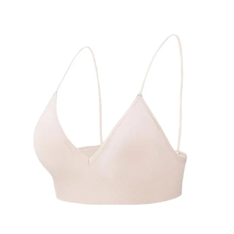 V-Neck Seamless Triangle Cup Bra Camisole