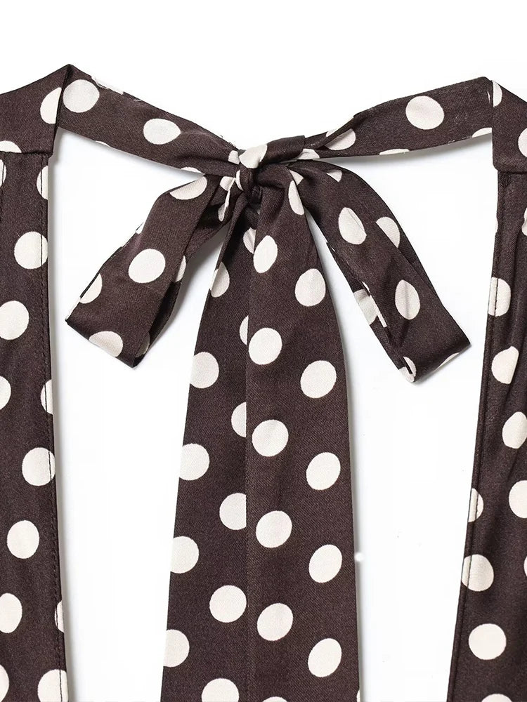 Chic Polka Dot Halter Dress – European & American Summer Style