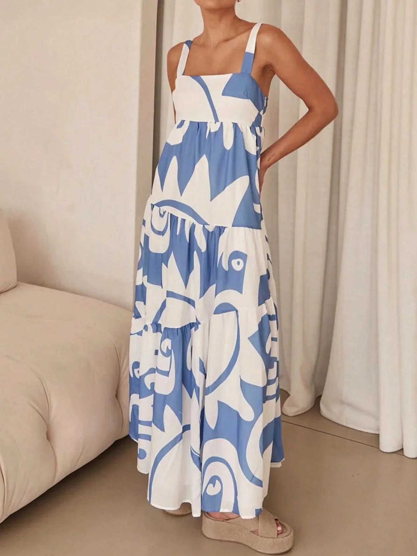 Ladies Casual Printed Slip Dress – Perfect for Spring & Summer Holidays
