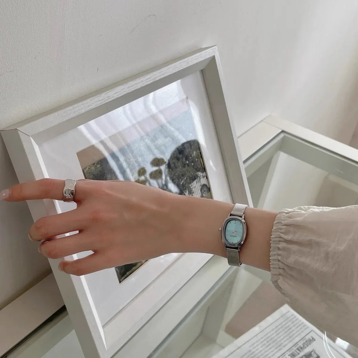 Small Oval Dial Green Watch
