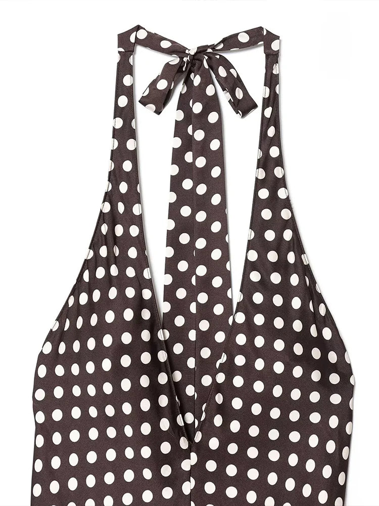 Chic Polka Dot Halter Dress – European & American Summer Style
