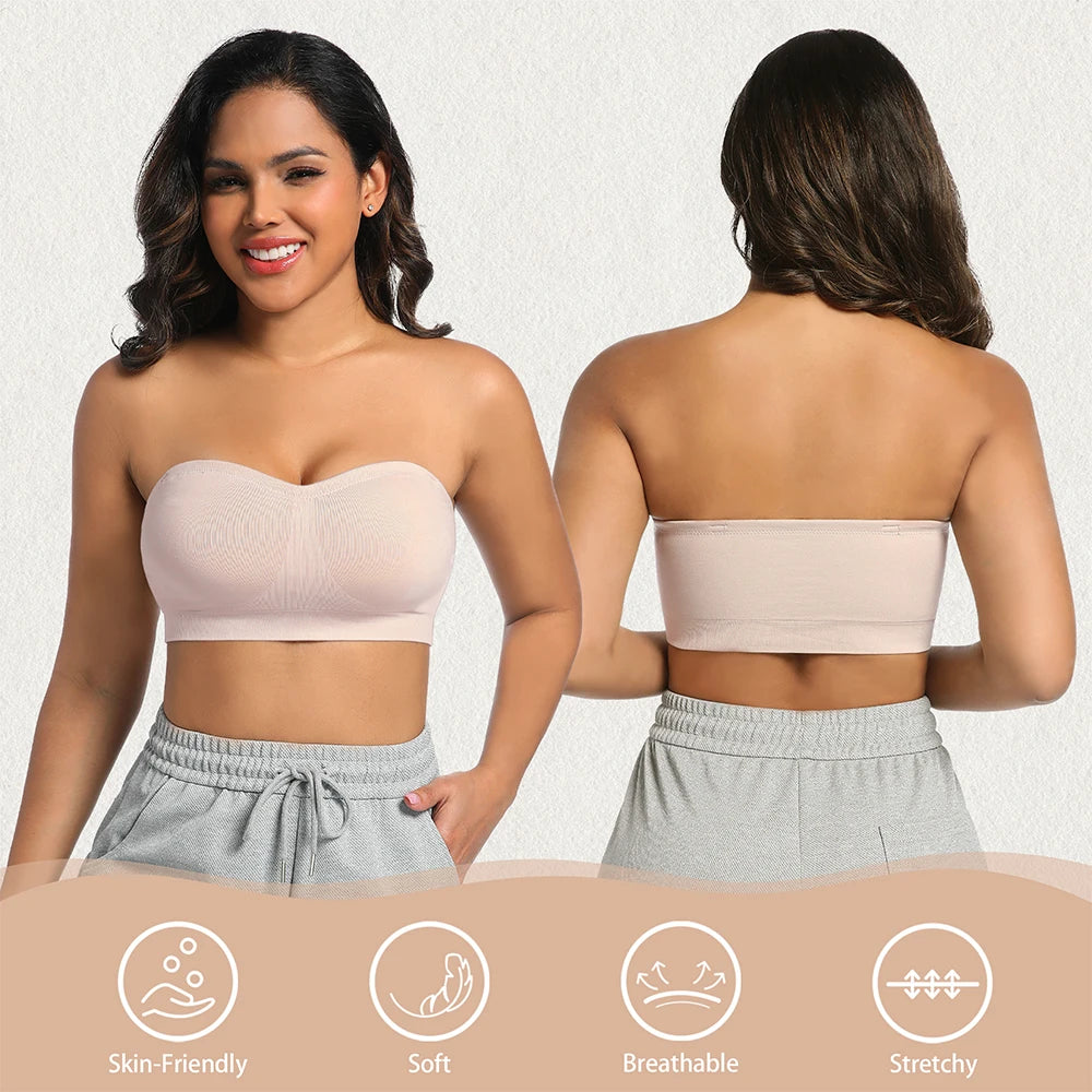 Strapless Invisible M-Shaped Push-Up Bra