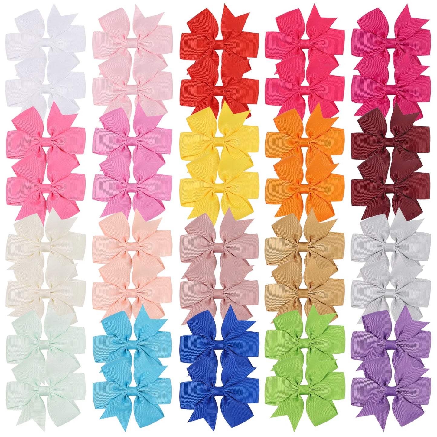 20/40PCS Candy Color Bow Hair Clip Set