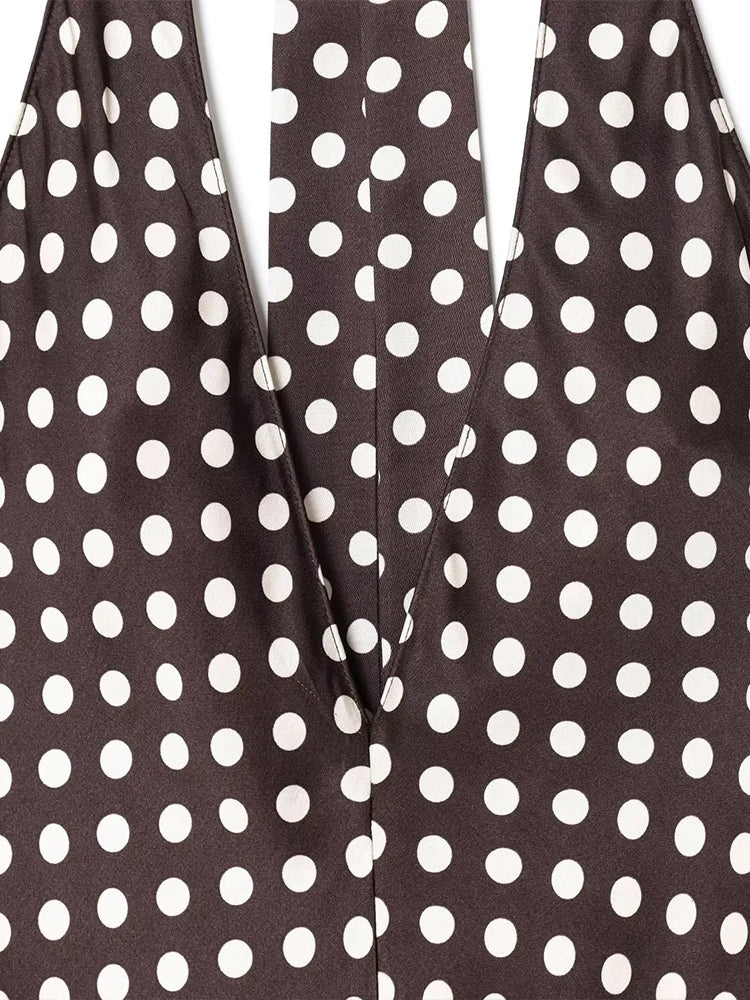 Chic Polka Dot Halter Dress – European & American Summer Style