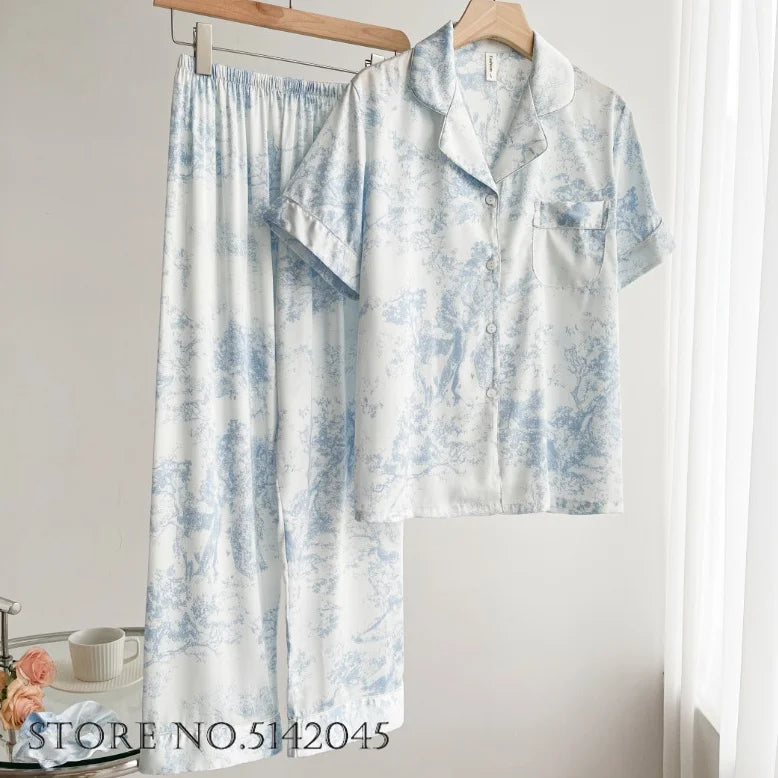 Women’s Floral Satin Pajama Set