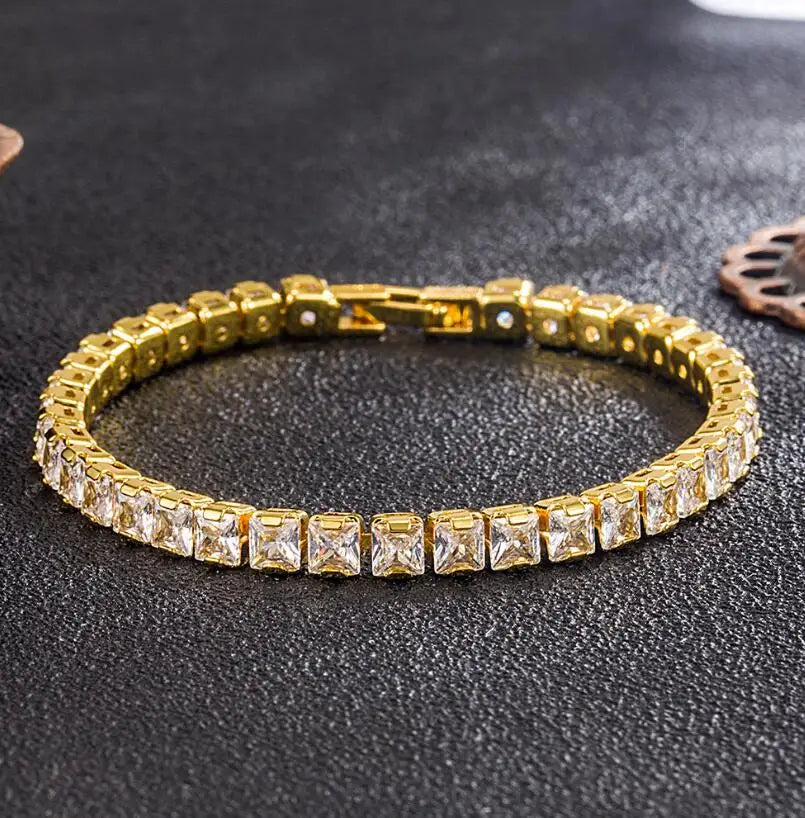 Solid 18K/14K Gold Moissanite Tennis Bracelet for Women
