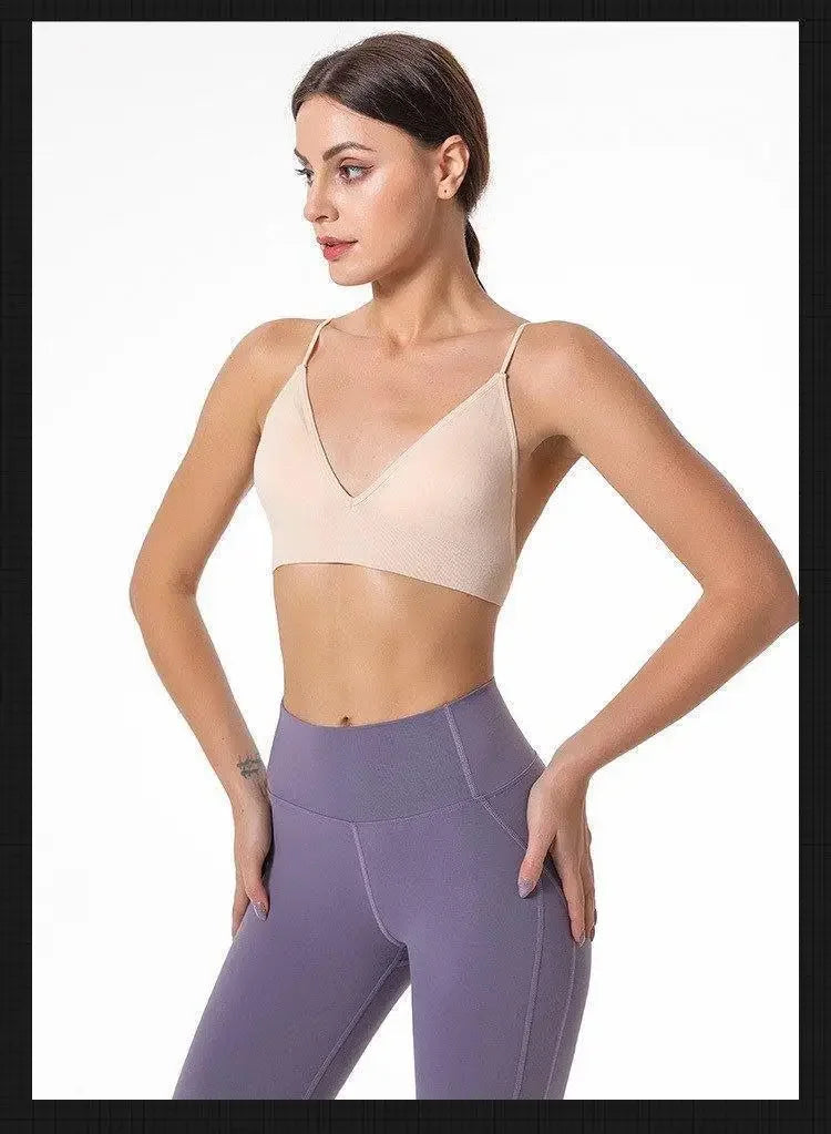 V-Neck Seamless Triangle Cup Bra Camisole