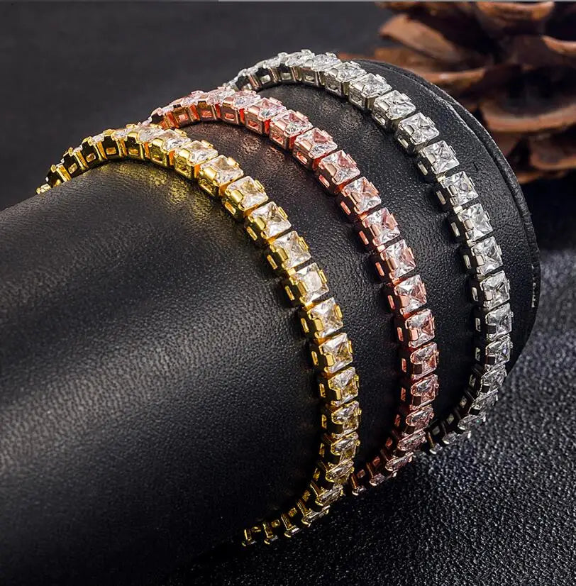 Solid 18K/14K Gold Moissanite Tennis Bracelet for Women