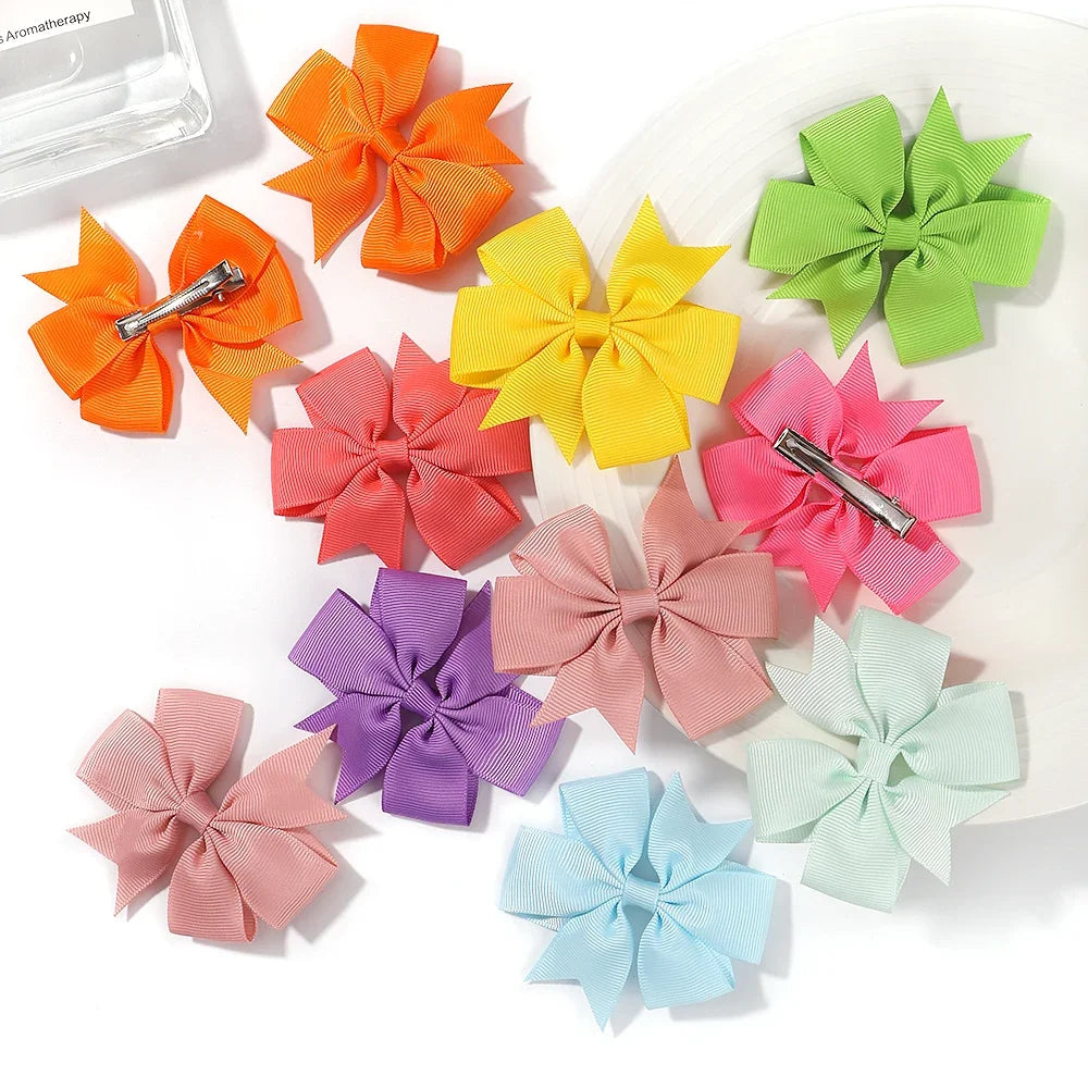 20/40PCS Candy Color Bow Hair Clip Set