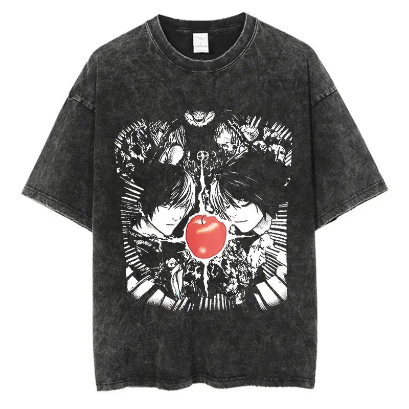 Harajuku Vintage Washed Death Note T-Shirt