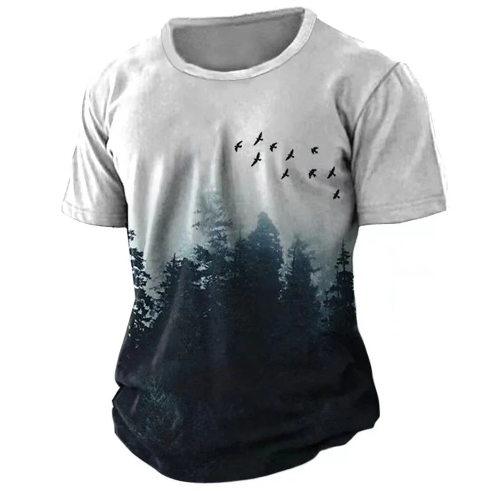 Vintage Men’s Compass Print T-Shirt