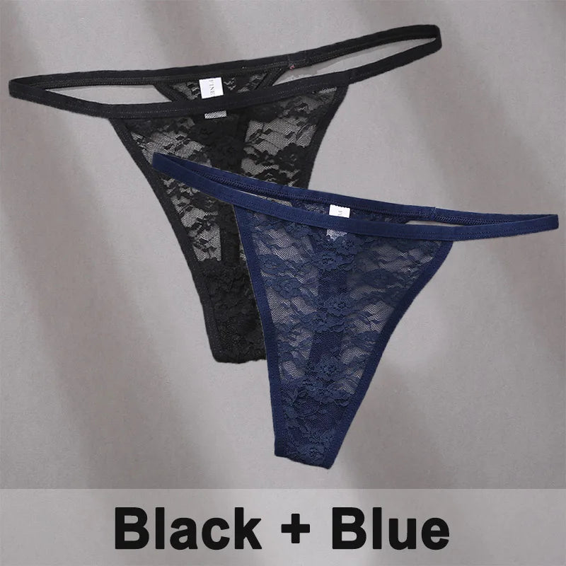 2PCS Sexy Lace G-String Panties