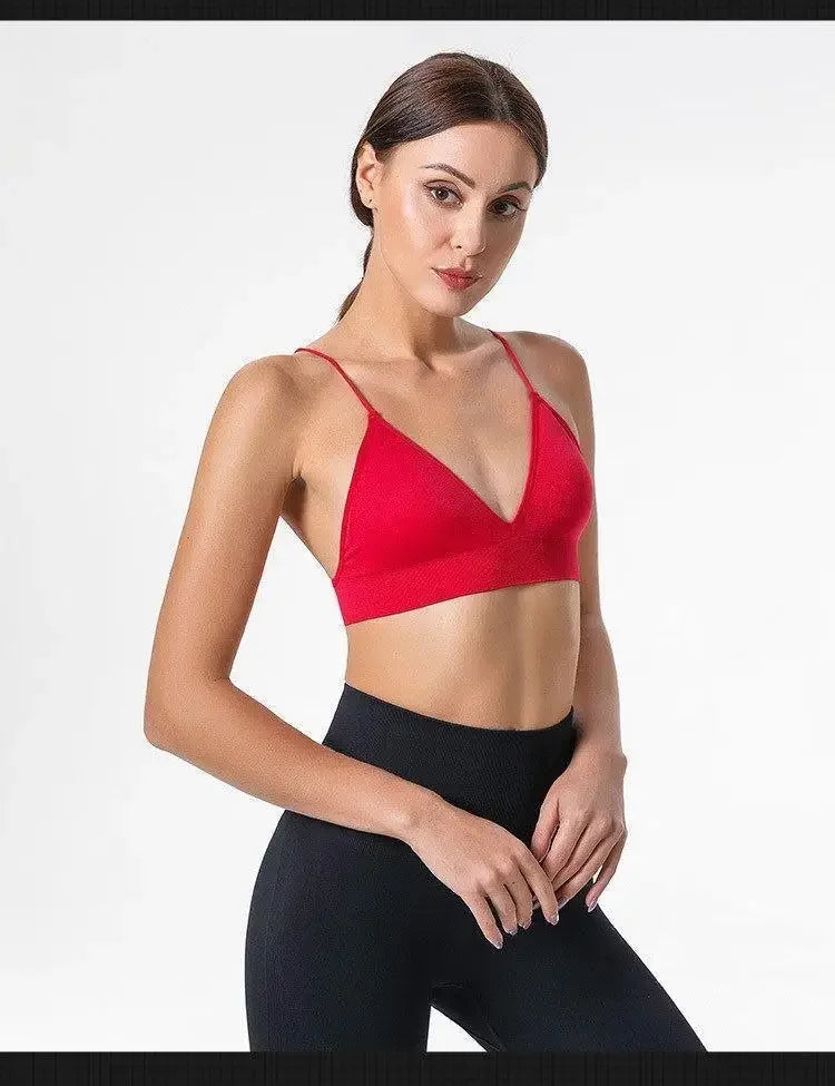 V-Neck Seamless Triangle Cup Bra Camisole
