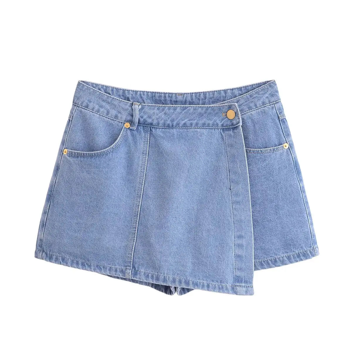 2025 Summer Women’s Casual Denim Set – Short Shirt Top & Mini Skirt Shorts 2-Piece Outfit