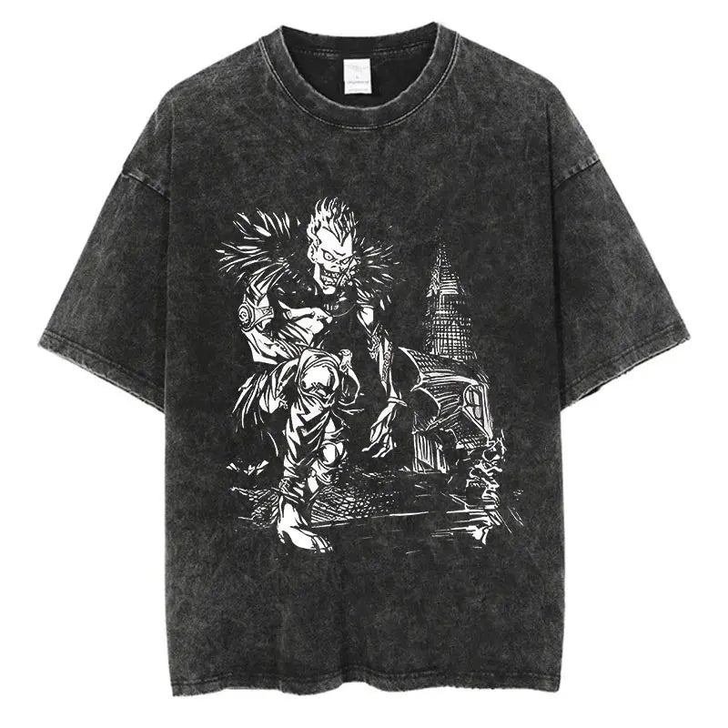 Harajuku Vintage Washed Death Note T-Shirt