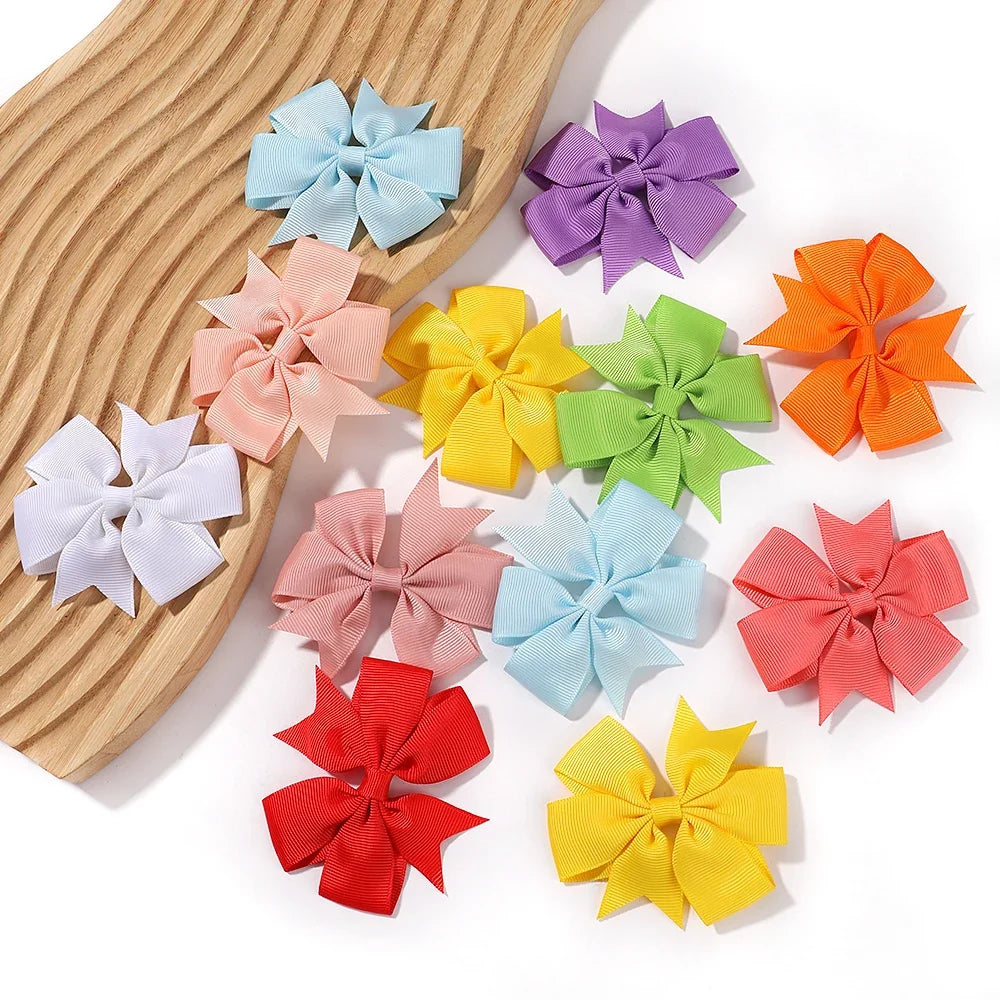 20/40PCS Candy Color Bow Hair Clip Set