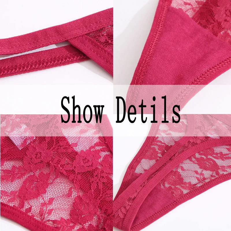 2PCS Sexy Lace G-String Panties
