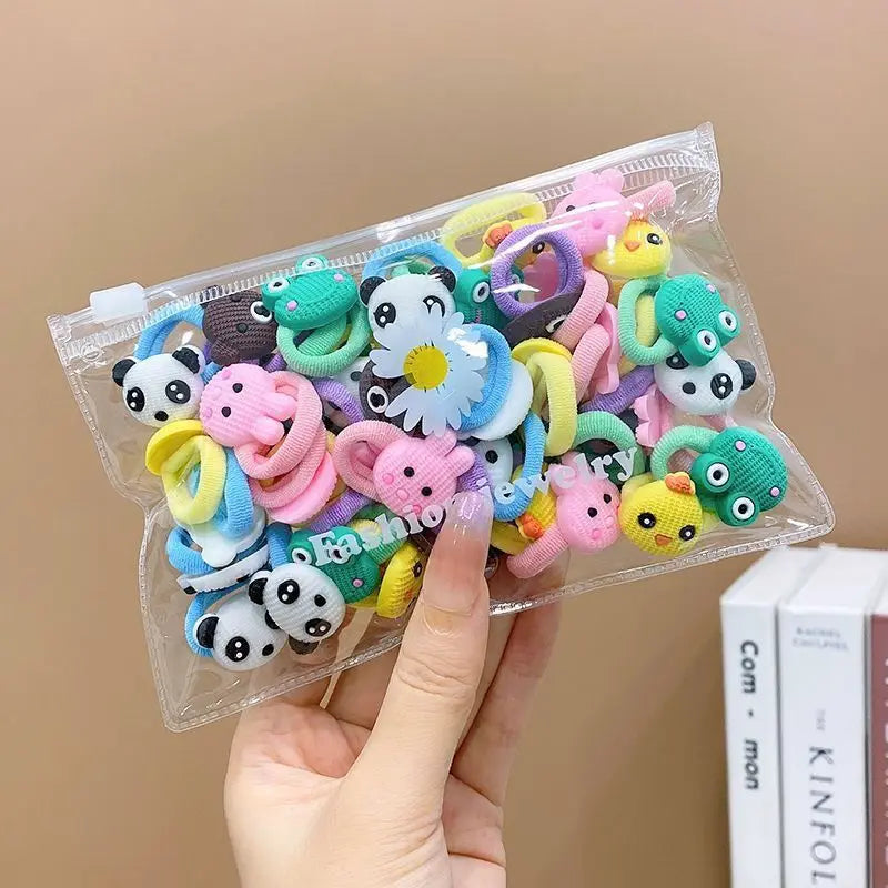 10/20Pcs Cute Cartoon Elastic Hair Bands