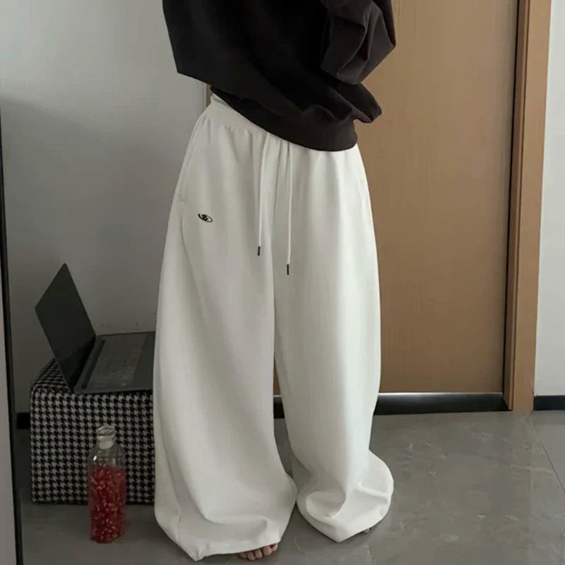 2025 Y2K Vintage Baggy Sweatpants for Women – Korean Style Wide-Leg Streetwear Trousers
