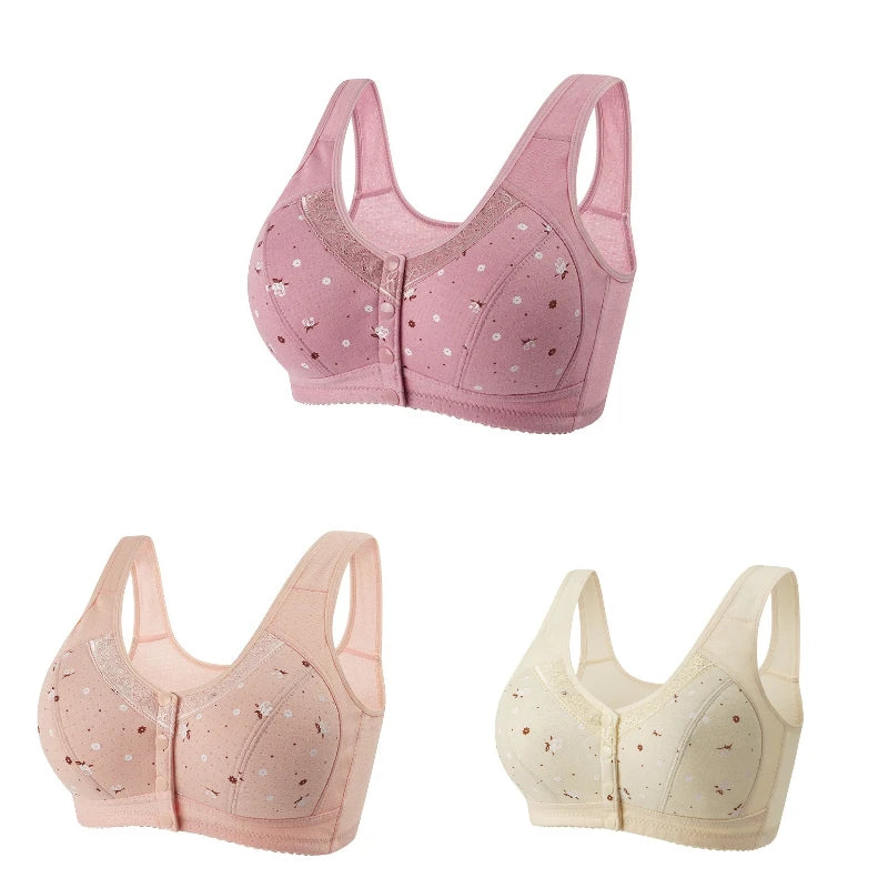 3Pcs/Set Front Closure Plus Size Bras