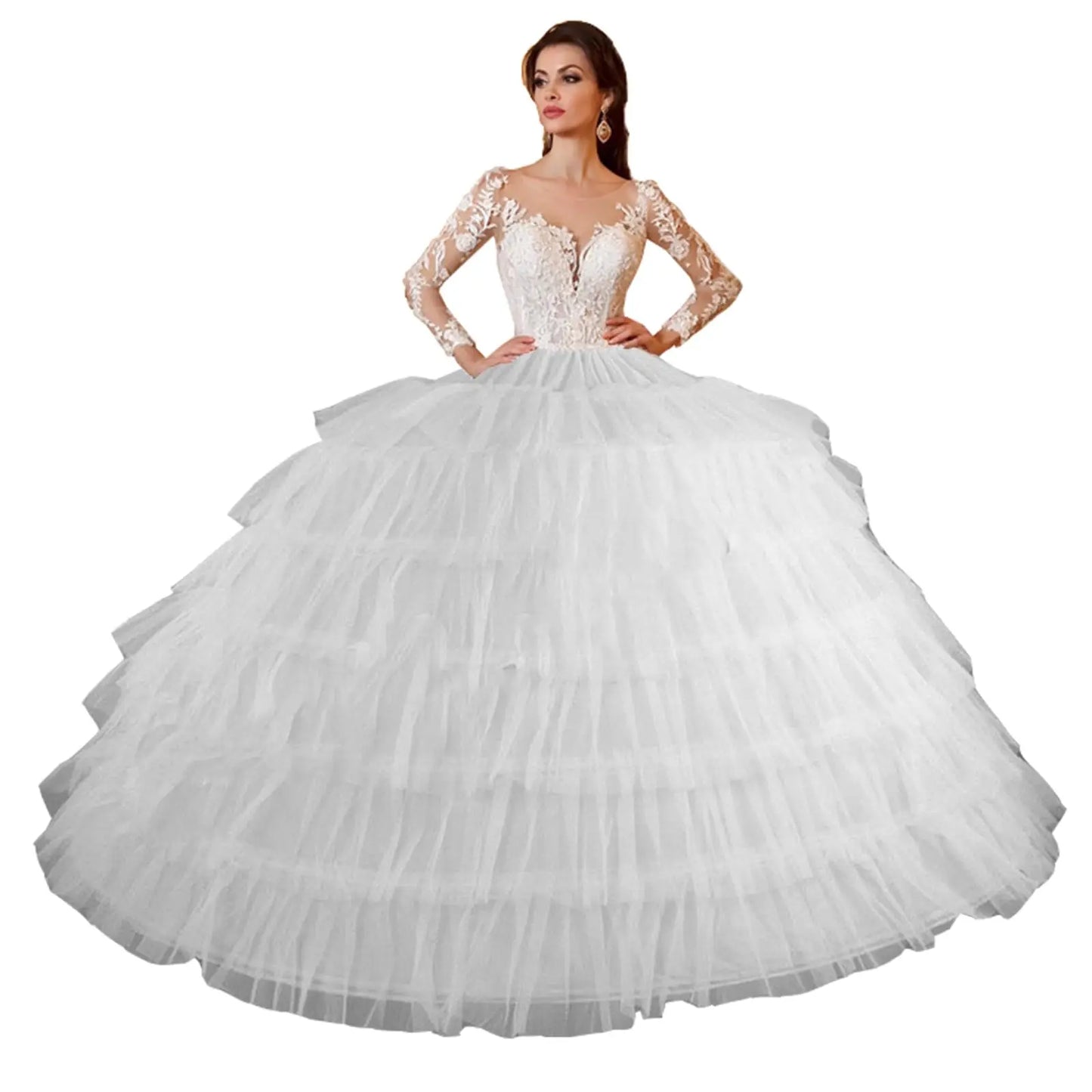 Full White Ball Gown Petticoat – Wedding & Quinceañera Underskirt
