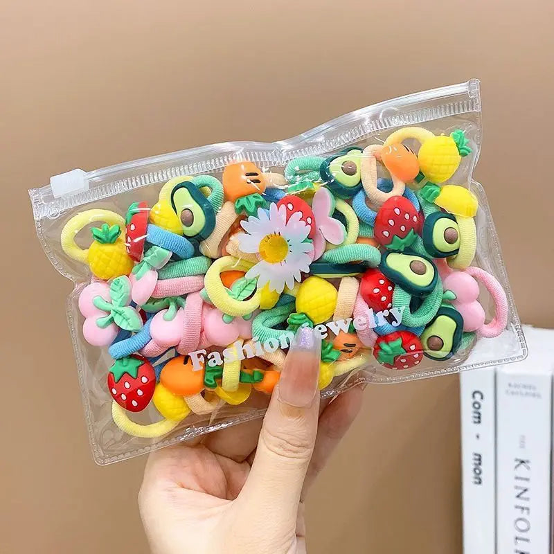 10/20Pcs Cute Cartoon Elastic Hair Bands