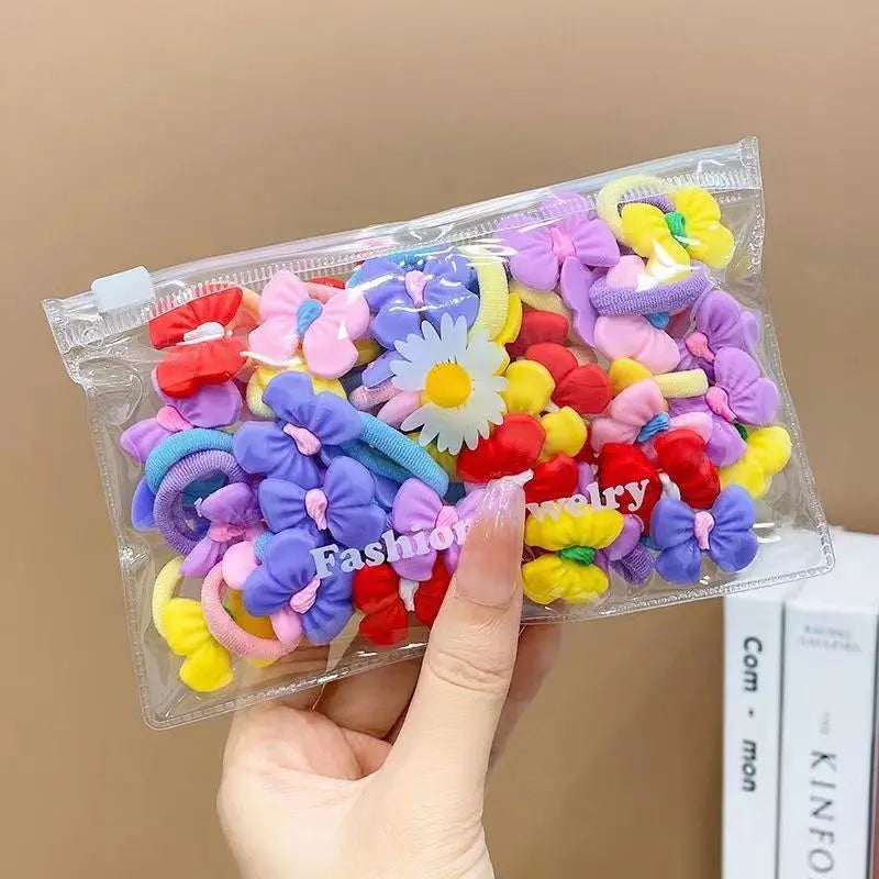 10/20Pcs Cute Cartoon Elastic Hair Bands