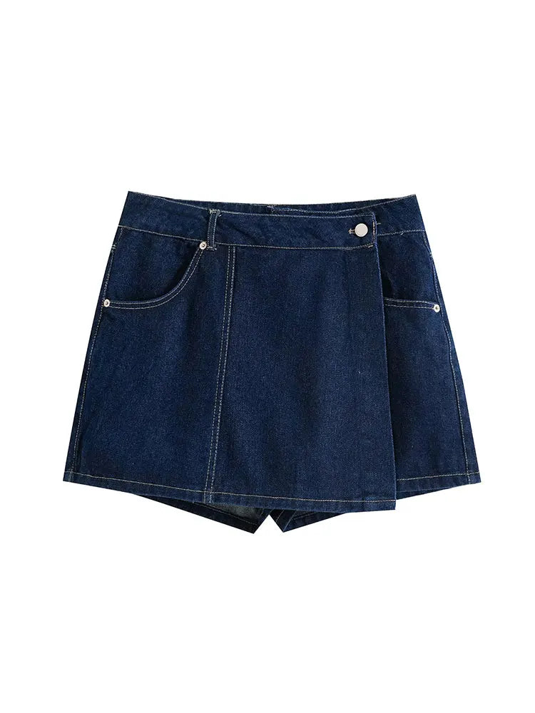 2025 Summer Women’s Casual Denim Set – Short Shirt Top & Mini Skirt Shorts 2-Piece Outfit