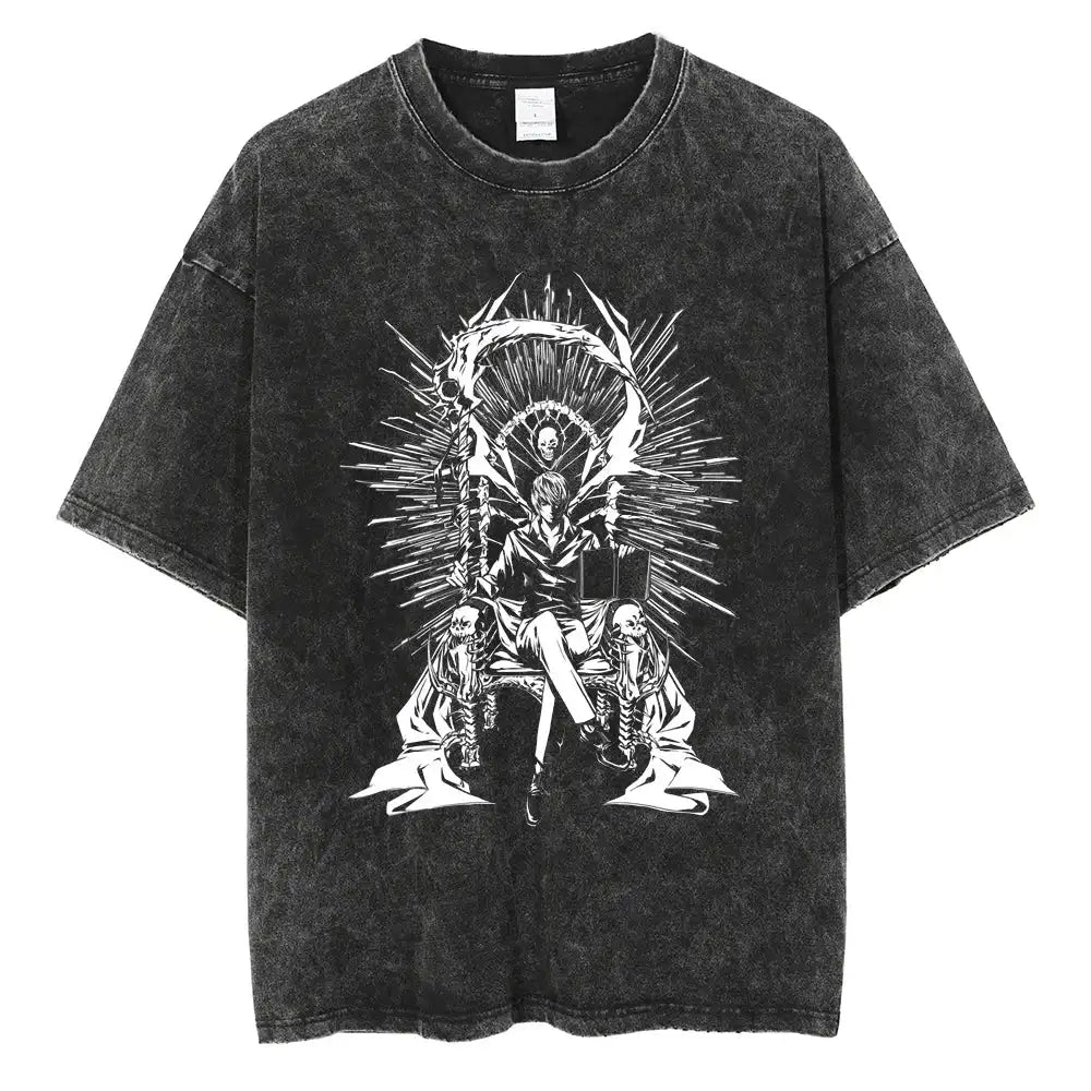 Harajuku Vintage Washed Death Note T-Shirt