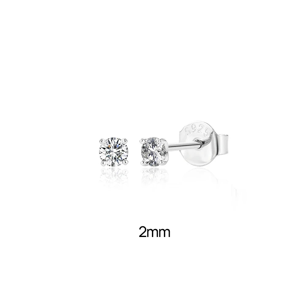 0.5–1.2 Carat D Color Moissanite Ear Stud Earrings for Women