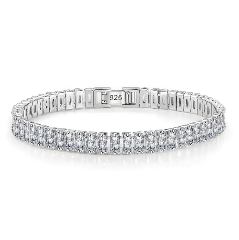 Solid 18K/14K Gold Moissanite Tennis Bracelet for Women