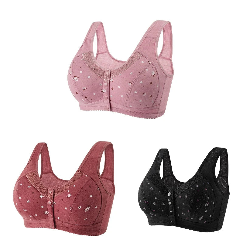 3Pcs/Set Front Closure Plus Size Bras