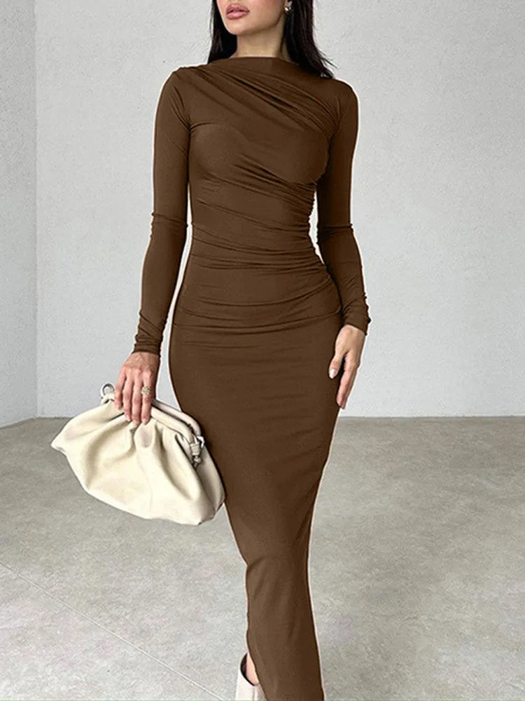 Elegant Black Bodycon Maxi Dress – Sophisticated Evening Wear