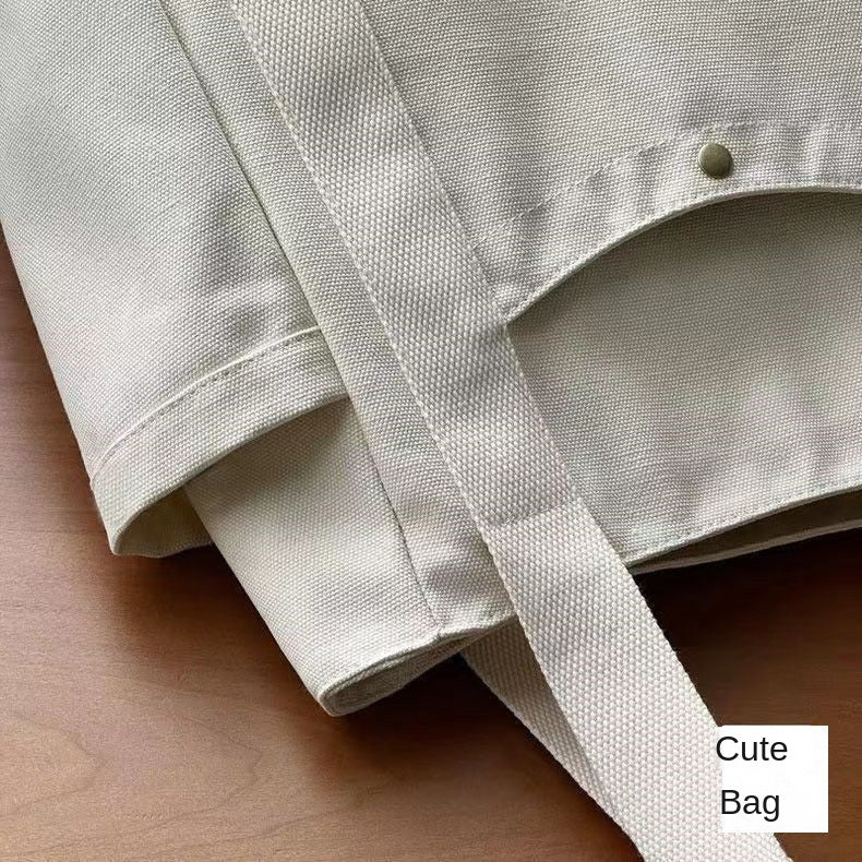 Large Capacity Canvas Solid Letter Tote Bag