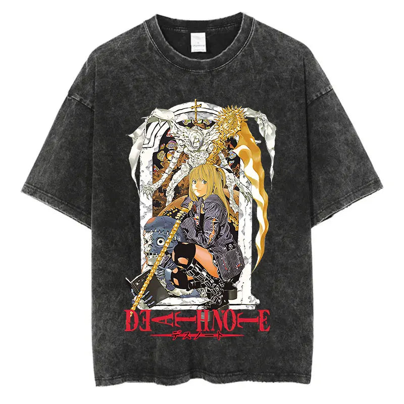 Harajuku Vintage Washed Death Note T-Shirt