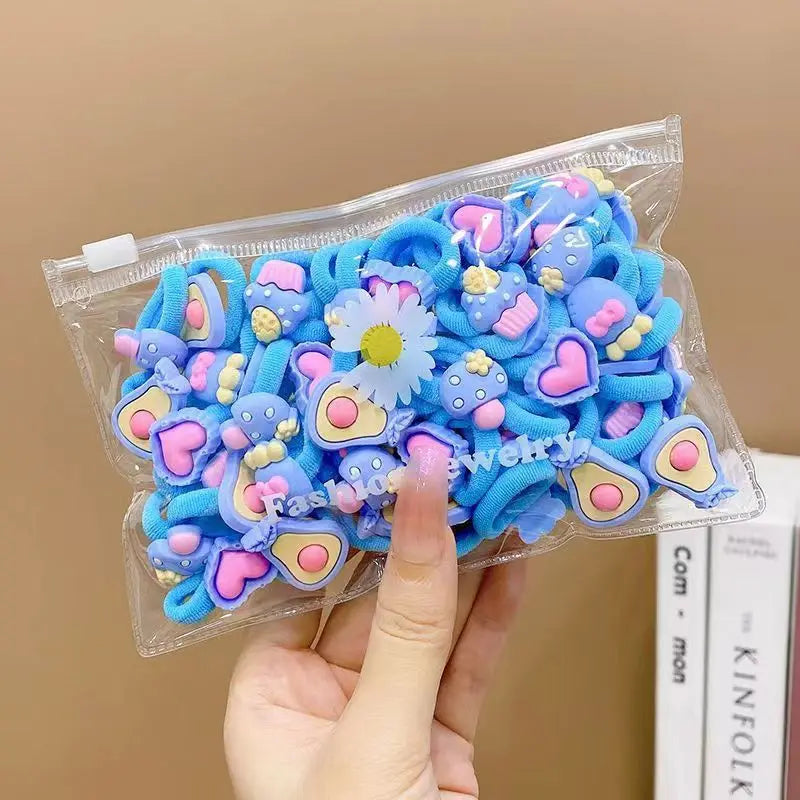 10/20Pcs Cute Cartoon Elastic Hair Bands