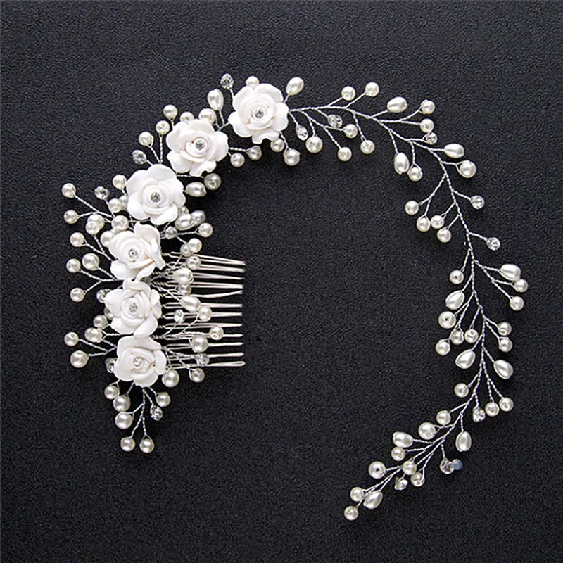Pearl Flower Wedding Hair Comb – Elegant Bridal Accessory