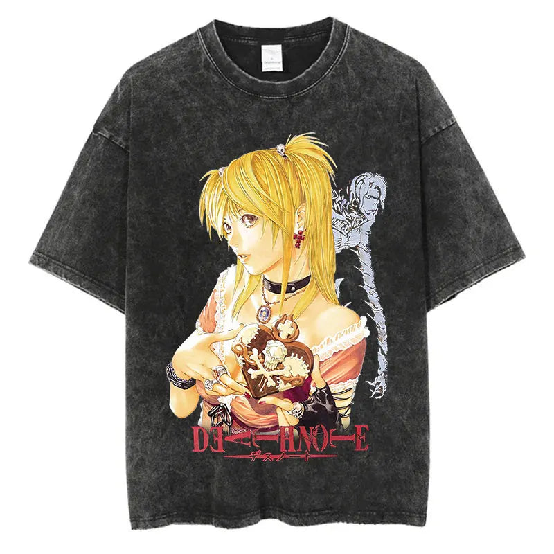 Harajuku Vintage Washed Death Note T-Shirt