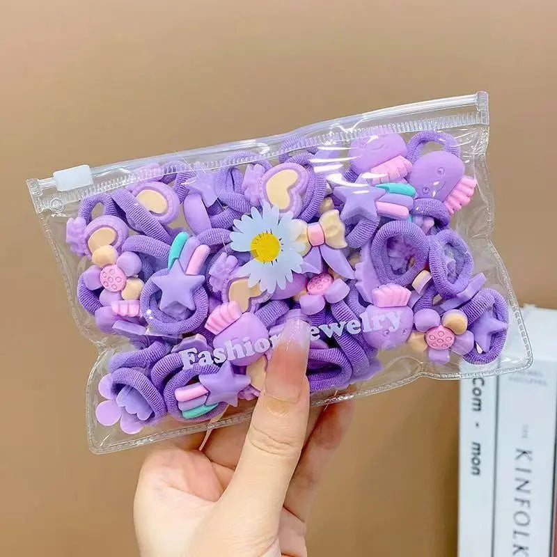 10/20Pcs Cute Cartoon Elastic Hair Bands