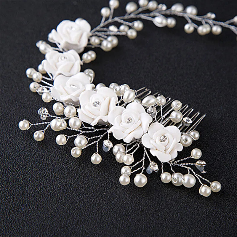 Pearl Flower Wedding Hair Comb – Elegant Bridal Accessory